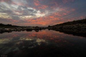 夕日@多摩川