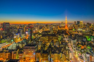 東京タワーと富士山@国際貿易センタービル